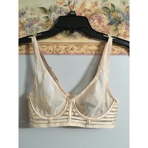 Victoria's Secret 32B Nude Unlined Plunge Sheer Bra